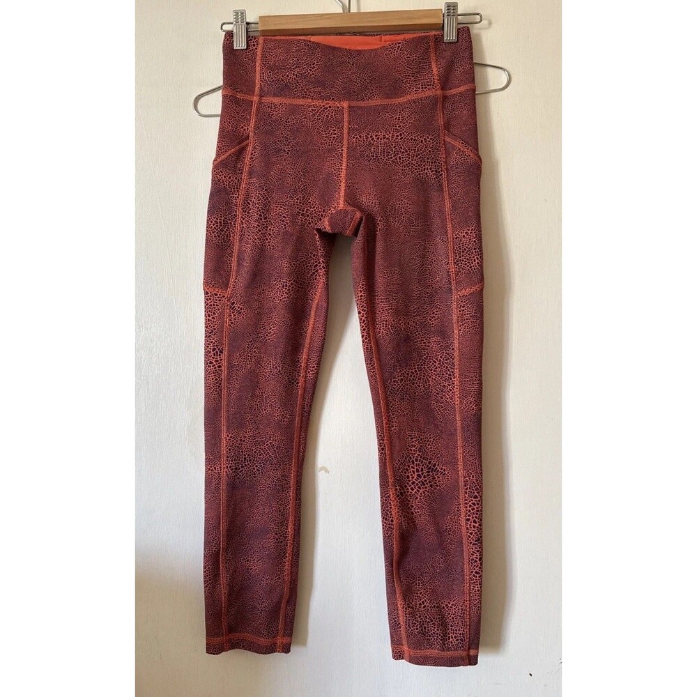 Lululemon Invigorate Tight Brick Orange High-Rise Side Pocket Training Women's 6